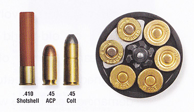 .410ショットシェル、.45ACP、.45コルトの弾薬を使用