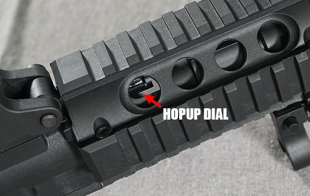 可変ホップアップの調整ダイヤル