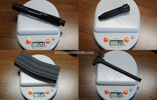 各種パーツの重量を測定