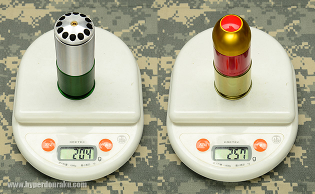 モスカート168発弾の重量は204g