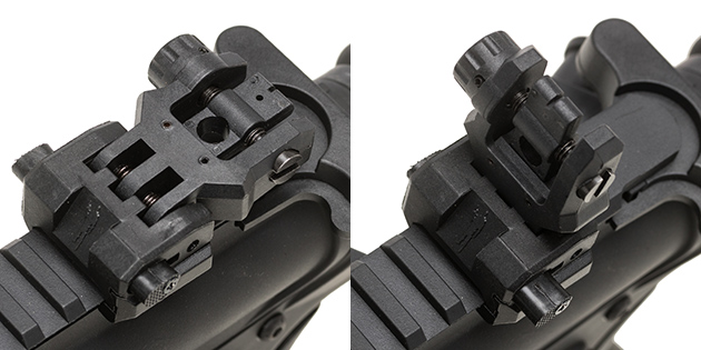 フリップアップ式リアサイト