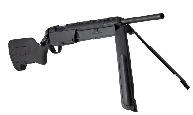 ライフル本体を支えて安定