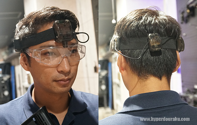 レシーバーヘッドバンドを装着