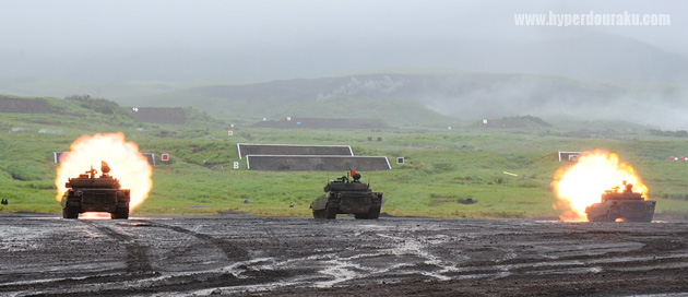 停車してすぐに射撃
