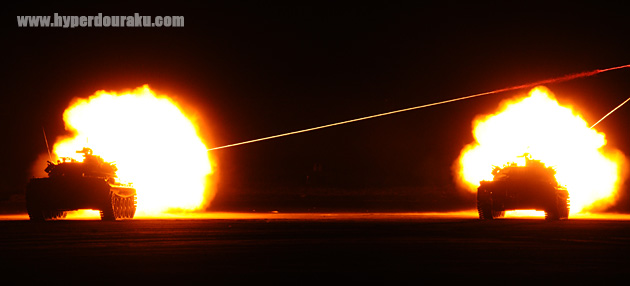 74式戦車の夜間射撃
