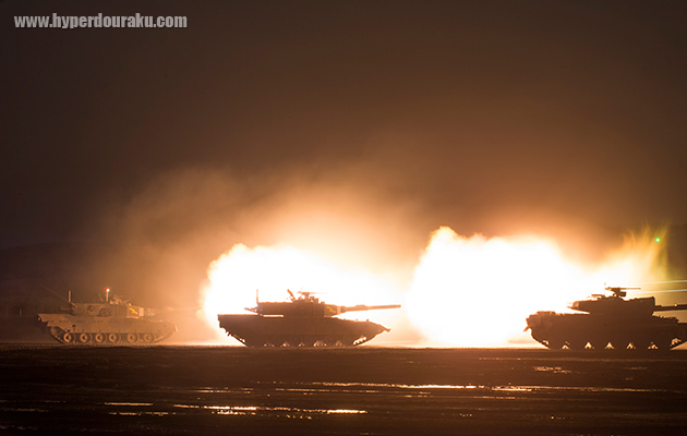 90式戦車の夜間射撃
