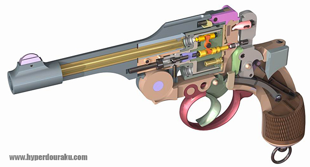 二十六年式拳銃のスケルトン図