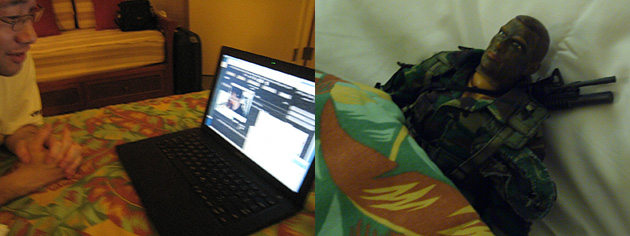 ホテルでスカイプ　FJ就寝