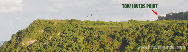 ホテルのバルコニーからも見える恋人岬