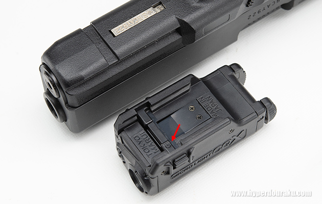 ストッパーを裏返してGのマーク