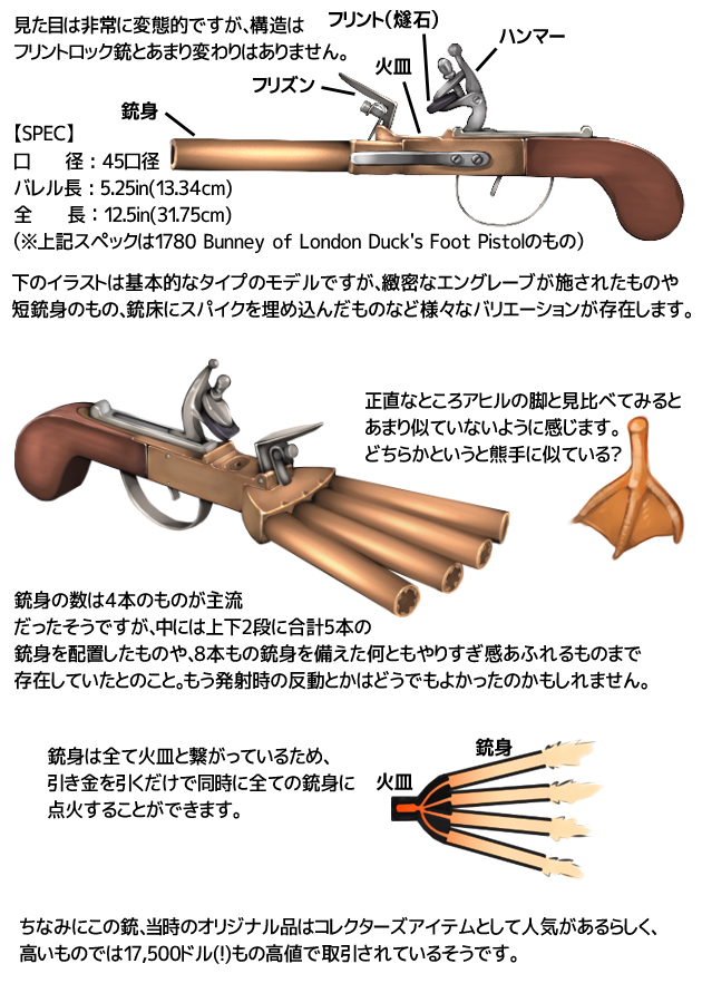 世界のド変態銃図鑑 Vol.5　Duck's Foot Pistol