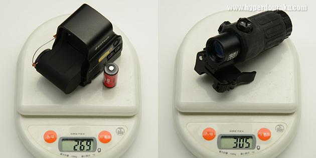 EXPS3が269g、Magnifireが305g