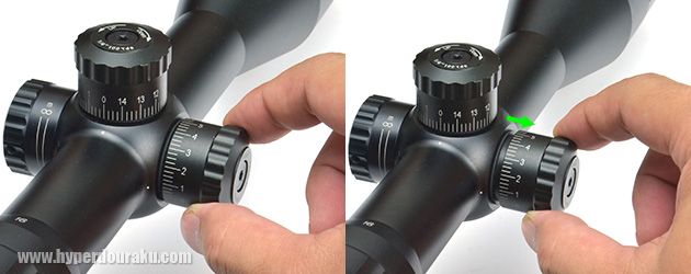 エレベーション/ウインデージ調節ノブ