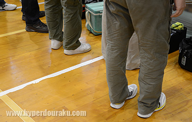 体育館なので土足厳禁