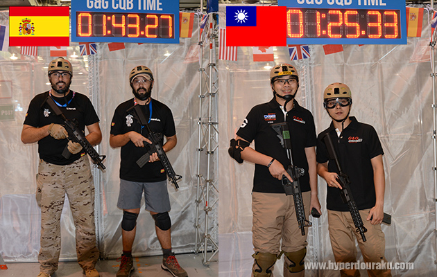 スペイン代表チームは1分43秒27、台湾Bチームは1分25秒33