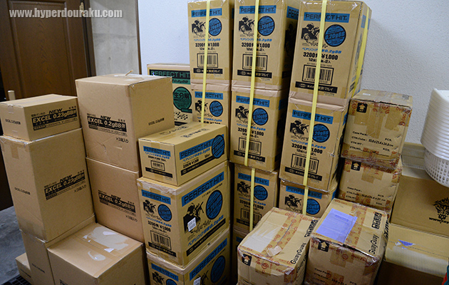 BB弾の箱が山積み