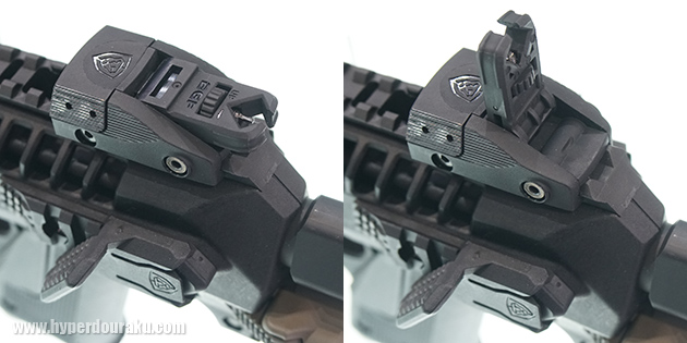 フリップアップ式フロントサイト