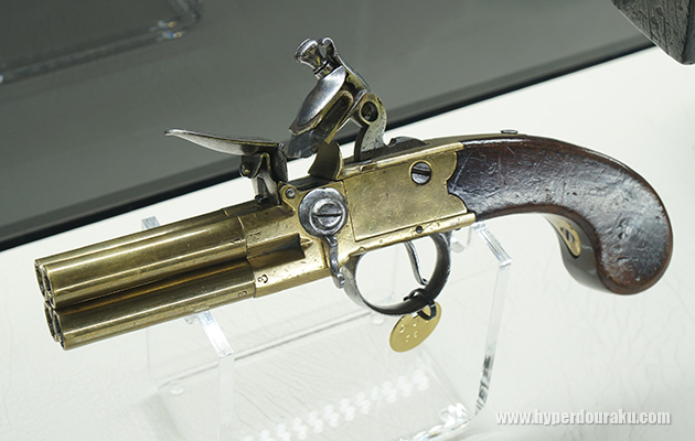 BRITISH FOUR-BARREL FLINTLOCK PISTOL