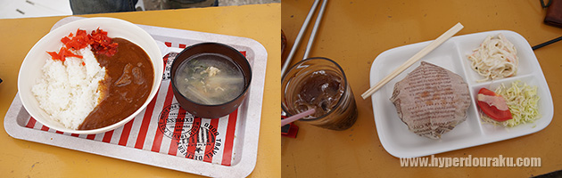 カレー、ハンバーガー