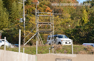 高台に設置された矢倉